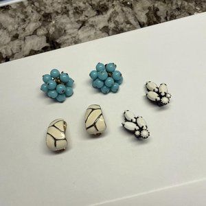 Lot Of 3 Screw On Clip-on Clip On Earrings Vintage / Modern Earrings